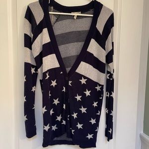 Kirra Urban Outfitters Blue American Flag Button Up Cardigan